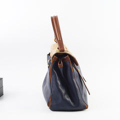Yves Saint Laurent Medium Muse Bag Ostrich/ Calfskin/ Suede
