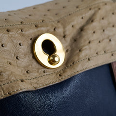 Yves Saint Laurent Medium Muse Bag Ostrich/ Calfskin/ Suede