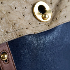 Yves Saint Laurent Medium Muse Bag Ostrich/ Calfskin/ Suede