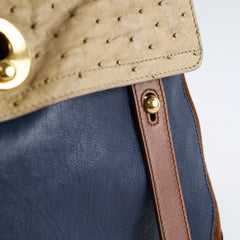 Yves Saint Laurent Medium Muse Bag Ostrich/ Calfskin/ Suede