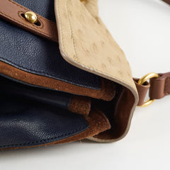 Yves Saint Laurent Medium Muse Bag Ostrich/ Calfskin/ Suede