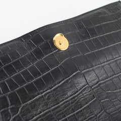 Saint Laurent Sunset Croc Flap Black