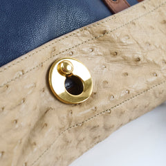 Yves Saint Laurent Medium Muse Bag Ostrich/ Calfskin/ Suede