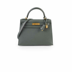 Hermes Kelly 28 Vert Armande Sellier Z Stamp