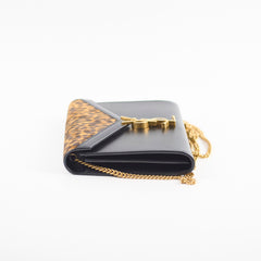 Saint Laurent Cassandra Wallet On Chain WOC Leopard/Black