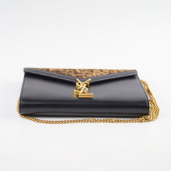 Saint Laurent Cassandra Wallet On Chain WOC Leopard/Black