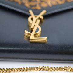Saint Laurent Cassandra Wallet On Chain WOC Leopard/Black