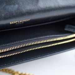 Saint Laurent Cassandra Wallet On Chain WOC Leopard/Black