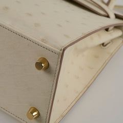 Hermes Kelly 25 Beton Ostrich W Stamp
