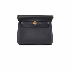 Hermes Herbag Mini Canvas/Hunter Noir GHW Stamp W