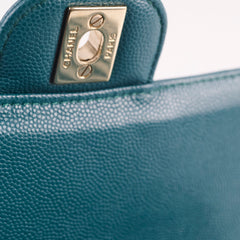 Chanel Chevron Caviar Rectangular Mini Turquoise