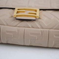 Fendi FF Baguette Beige Lambskin Leather Medium