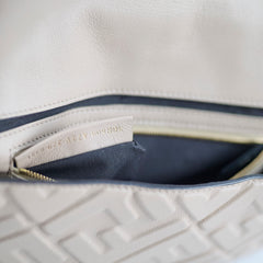 Fendi FF Baguette Beige Lambskin Leather Medium