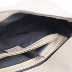 Fendi FF Baguette Beige Lambskin Leather Medium