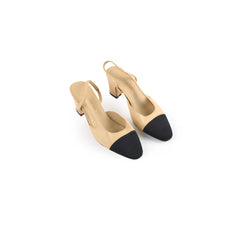 Chanel Slingbacks Beige Two Tone size 37