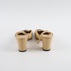 Chanel Slingbacks Beige Two Tone size 37