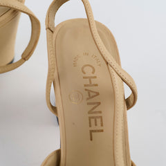Chanel Slingbacks Beige Two Tone size 37