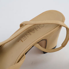 Chanel Slingbacks Beige Two Tone size 37