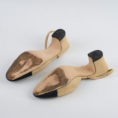 Chanel Slingbacks Beige Two Tone size 37