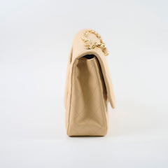 Chanel Single Flap Jumbo Beige Lambskin (12 Series 2009)