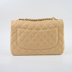 Chanel Single Flap Jumbo Beige Lambskin (12 Series 2009)