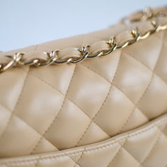 Chanel Single Flap Jumbo Beige Lambskin (12 Series 2009)