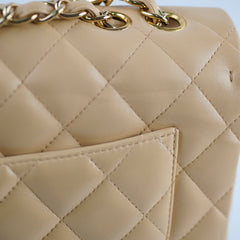 Chanel Single Flap Jumbo Beige Lambskin (12 Series 2009)