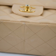 Chanel Single Flap Jumbo Beige Lambskin (12 Series 2009)