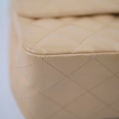 Chanel Single Flap Jumbo Beige Lambskin (12 Series 2009)
