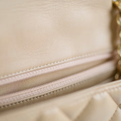 Chanel Single Flap Jumbo Beige Lambskin (12 Series 2009)