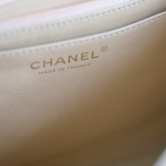 Chanel Single Flap Jumbo Beige Lambskin (12 Series 2009)