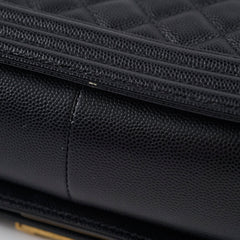 Chanel Old Medium Boy Quilted Caviar Black