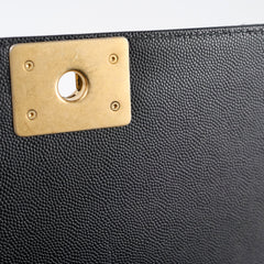 Chanel Old Medium Boy Quilted Caviar Black