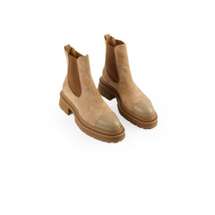 Chanel Suede Boots Light Brown Size 36