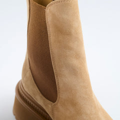 Chanel Suede Boots Light Brown Size 36