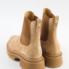 Chanel Suede Boots Light Brown Size 36