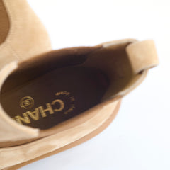 Chanel Suede Boots Light Brown Size 36
