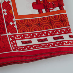 Hermes 90 x 90 Collier De Chien Silk Scarf Red