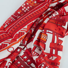 Hermes 90 x 90 Collier De Chien Silk Scarf Red