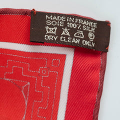 Hermes 90 x 90 Collier De Chien Silk Scarf Red