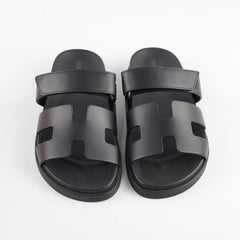 Hermes Chypre Size 38.5 Black Sandals