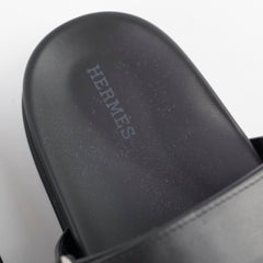 Hermes Chypre Size 38.5 Black Sandals