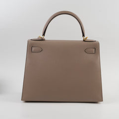 Hermes Kelly 28 Gris Asphalt Epsom Sellier - Z stamp