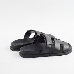 Hermes Chypre Size 38.5 Black Sandals