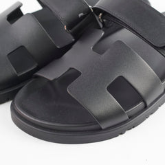 Hermes Chypre Size 38.5 Black Sandals