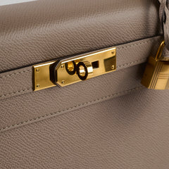 Hermes Kelly 28 Gris Asphalt Epsom Sellier - Z stamp