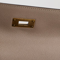 Hermes Kelly 28 Gris Asphalt Epsom Sellier - Z stamp