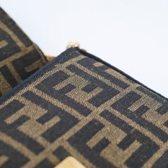 Fendi mini baguette chain zucca crossbody top handle