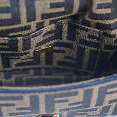 Fendi mini baguette chain zucca crossbody top handle