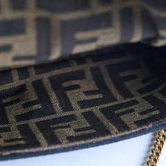 Fendi mini baguette chain zucca crossbody top handle